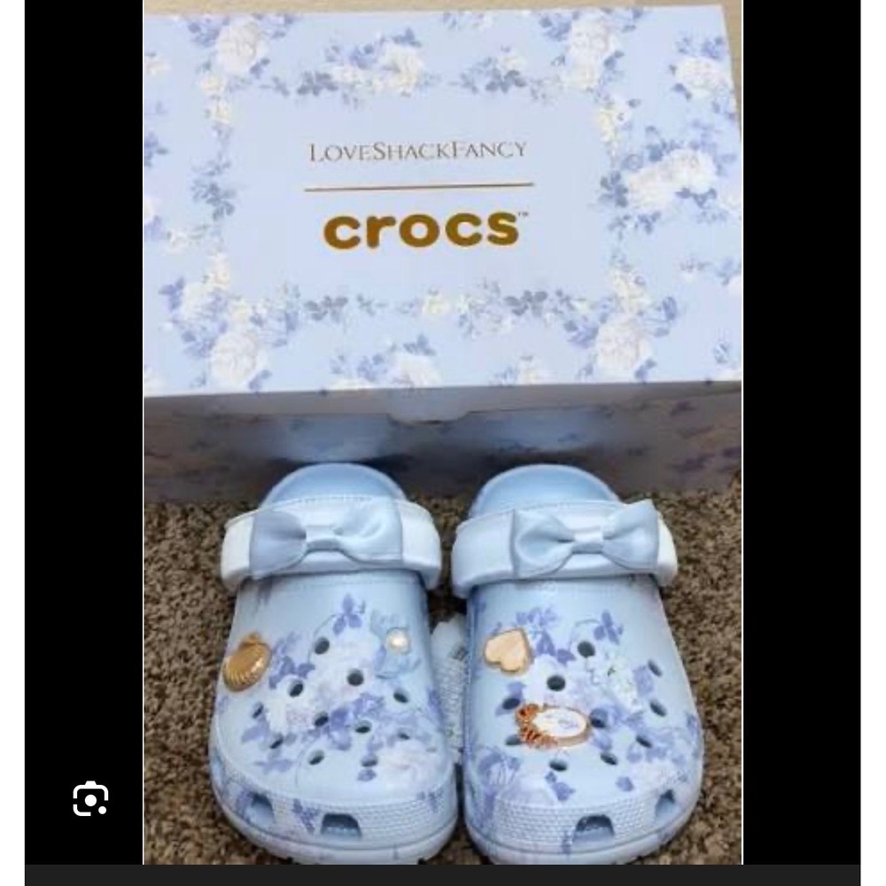 LoveShackFancy Crocs Classic Clog Womens Blue Size 9 Women's